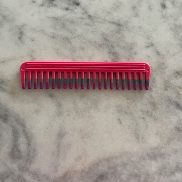VTG 80s/90s MEBCO Pink Twice Dipped Teal & Purple Color Wide Tooth Comb - Picture 2 of 4